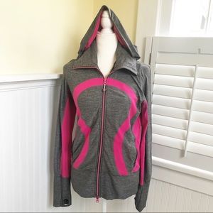 Lululemon Heathered Gray & Pink Stride Jacket 6